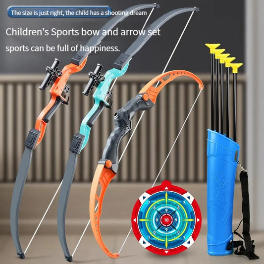 52cm Bow and Arrow Toy Set for Kids – Recurve Archery Practice Kit with Target – Outdoor Sports Gift for Boys