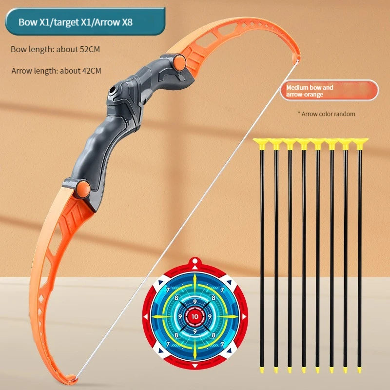 52cm Bow and Arrow Toy Set for Kids – Recurve Archery Practice Kit with Target – Outdoor Sports Gift for Boys