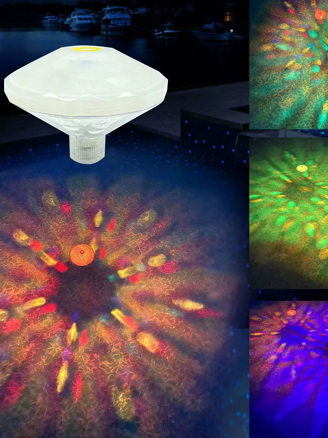 Floating Underwater Light RGB Submersible LED Disco Light Glow Show Swimming Pool Hot Tub Spa Lamp Bath Light